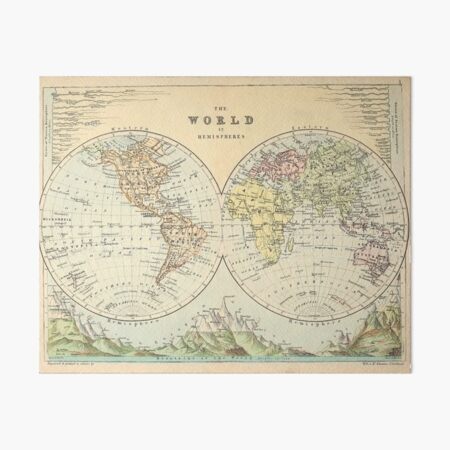 Item preview, Vintage Map of The World (1886) designed and sold by AntiqueGallery.