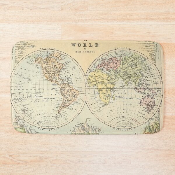 Item preview, Vintage Map of The World (1886) designed and sold by AntiqueGallery.