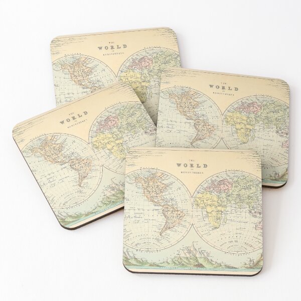 Item preview, Vintage Map of The World (1886) designed and sold by AntiqueGallery.