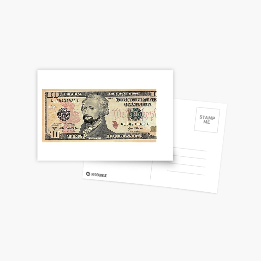 Lin Manuel Miranda Ist Alexander Hamilton 10 Bill Grusskarte Von Izztoh Redbubble