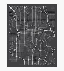 Calgary Map, Canada - Gray Photographic Print