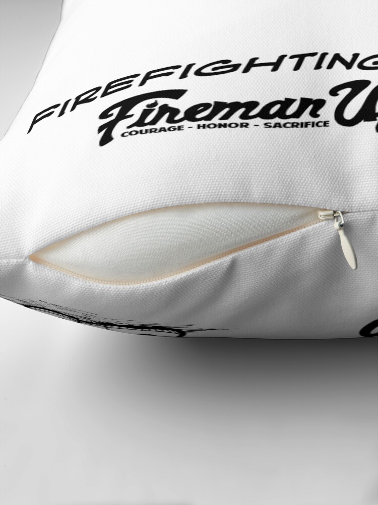 Thumbnail 2 of 4, Pillow, Firefighting 101 Never Eat More Than Your Mask Will Hold designed and sold by FiremanUP.