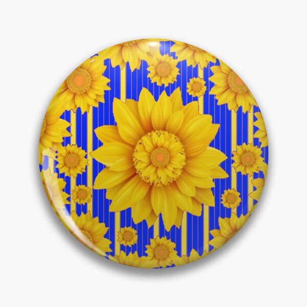 Item preview, GOLDEN SUNFLOWERS ABSTRACT ROYAL BLUE PATTERN ART designed and sold by sharlesart.