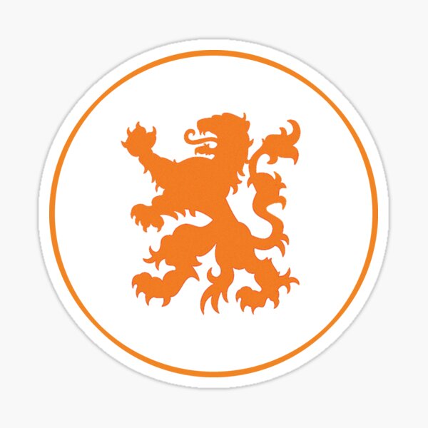 Netherlands Holland Knvb Football Soccer Flag Raised Clear Domed Lens Decal