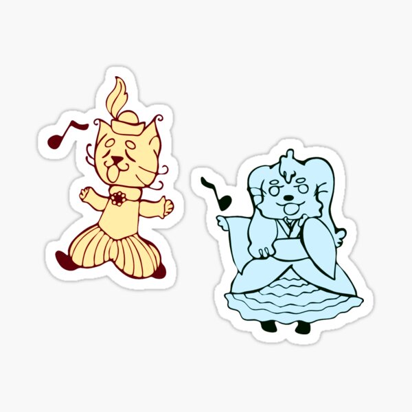 Cat&Bunny Bards Sticker