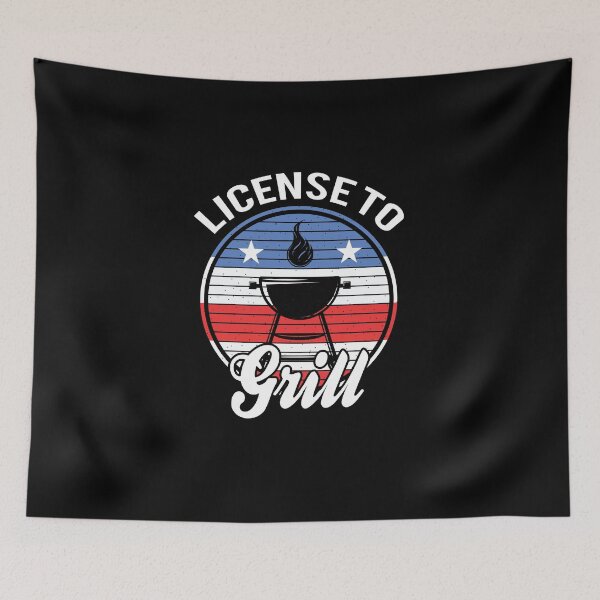 Item preview, License To Grill BBQ Grillmaster American Flag designed and sold by ELAB27.