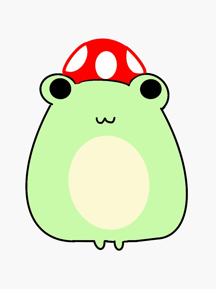  frog with mushroom hat sticker by valerie designs redbubble