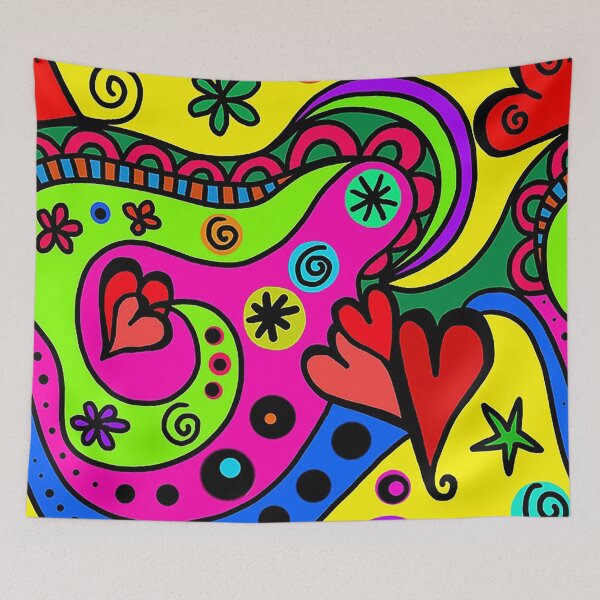Item preview, Daydream Believer, Love Always, Carefree, 1970s, colorful doodle, galaxy of love designed and sold by Nostrathomas66.