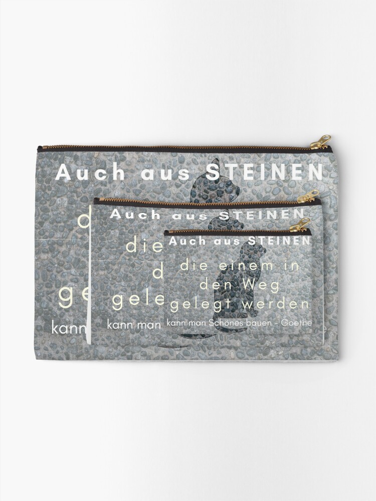 Even the stones placed in one's path can be built into something  beautiful. - Johann Wolfgang von Goethe Great Writer Motto for Book Worms -  German Saying in English Sticker by sthNnth