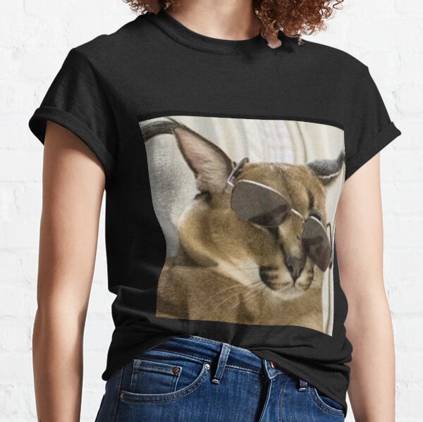 Big Floppa Meme T-shirt Caracal Cat T-shirt Funny Big Floopa