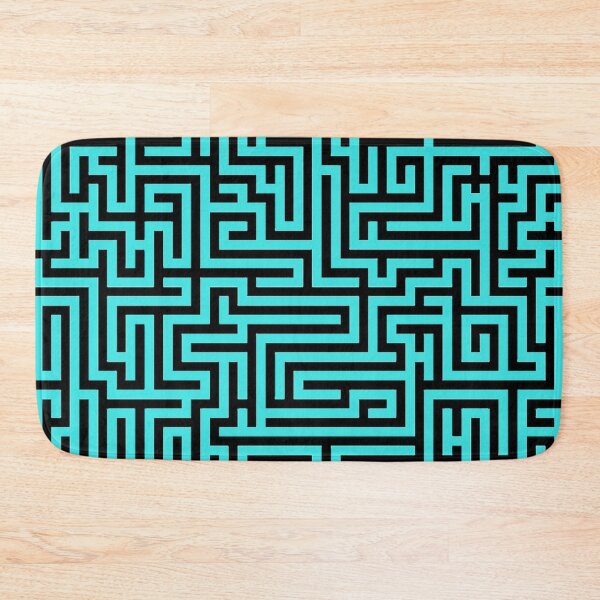 Item preview, Maze, labryinth, maze runner, abstract pattern, lost in a maze, amazing, neon blue designed and sold by Nostrathomas66.