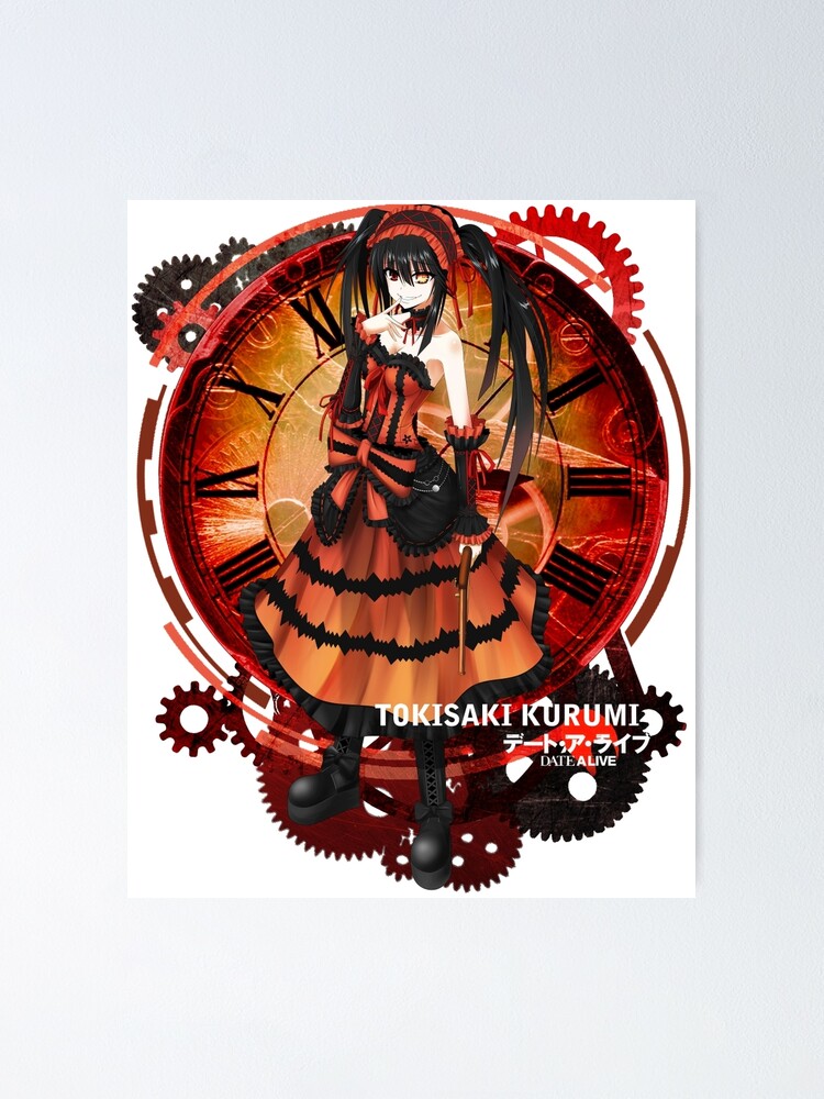 Tokisaki Kurumi Black Date A Live Anime T Shirt Poster By