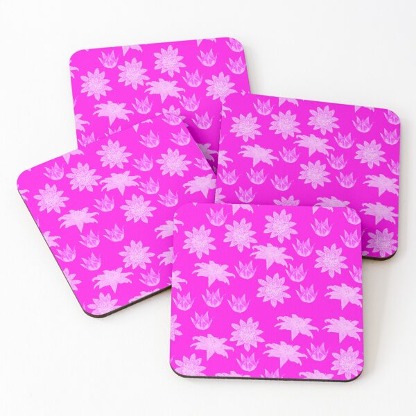 Item preview,  Pink Australian Flannel Flower pattern on fuchsia background designed and sold by Kestrelle.