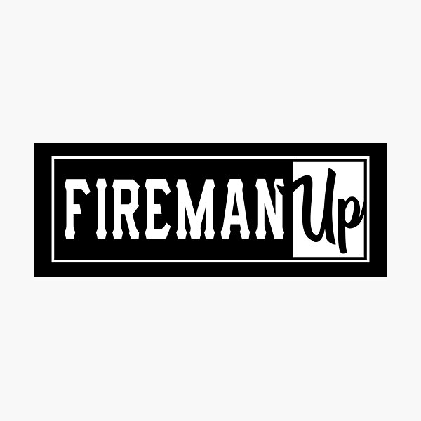Fireman Up Square Logo Photographic Print
