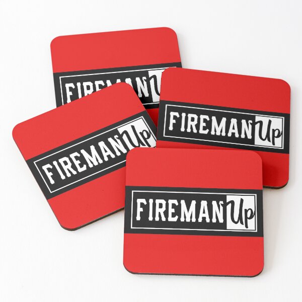 Fireman Up Square Logo Coasters (Set of 4)