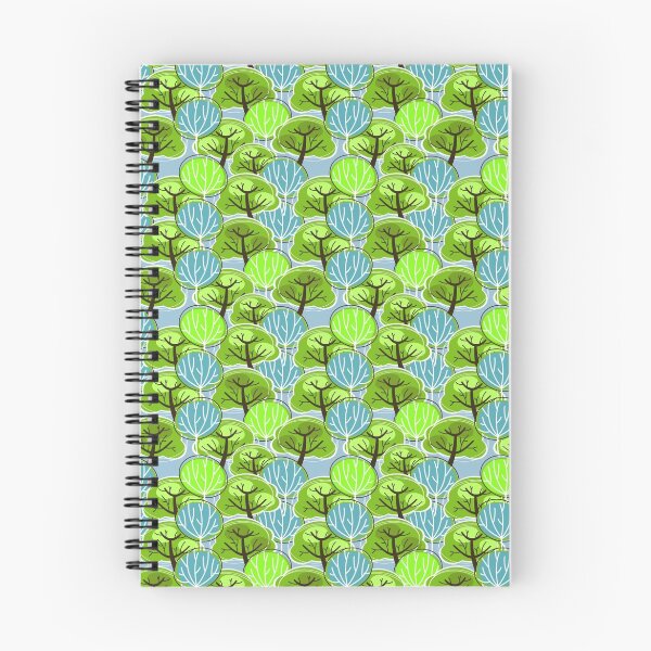 Aperçu de l'œuvre Vintage, rétro motif d'arbres, en bleu et vert créée et vendue par zeldashaffer.