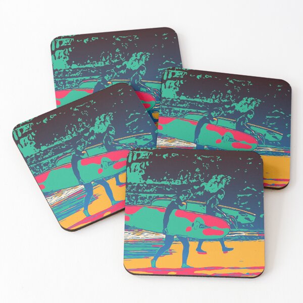 Item preview, Abstract surfing, colorful print, ocean, beach, surf board, wetsuit, California designed and sold by Nostrathomas66.