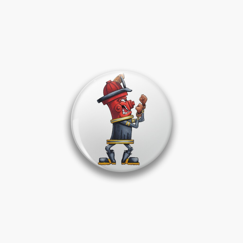Hydrant Fire Fighter Fireman Up Pin