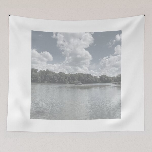 Item preview, Afternoon Boating at Lake Shawnee in gray designed and sold by GeoTeasters.