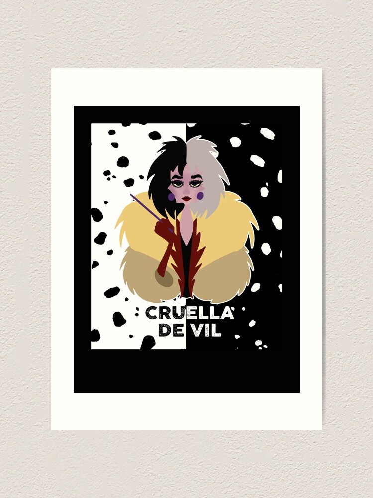 Cruella Art Print Cruella De Vil Poster Quote Villain Gifts 