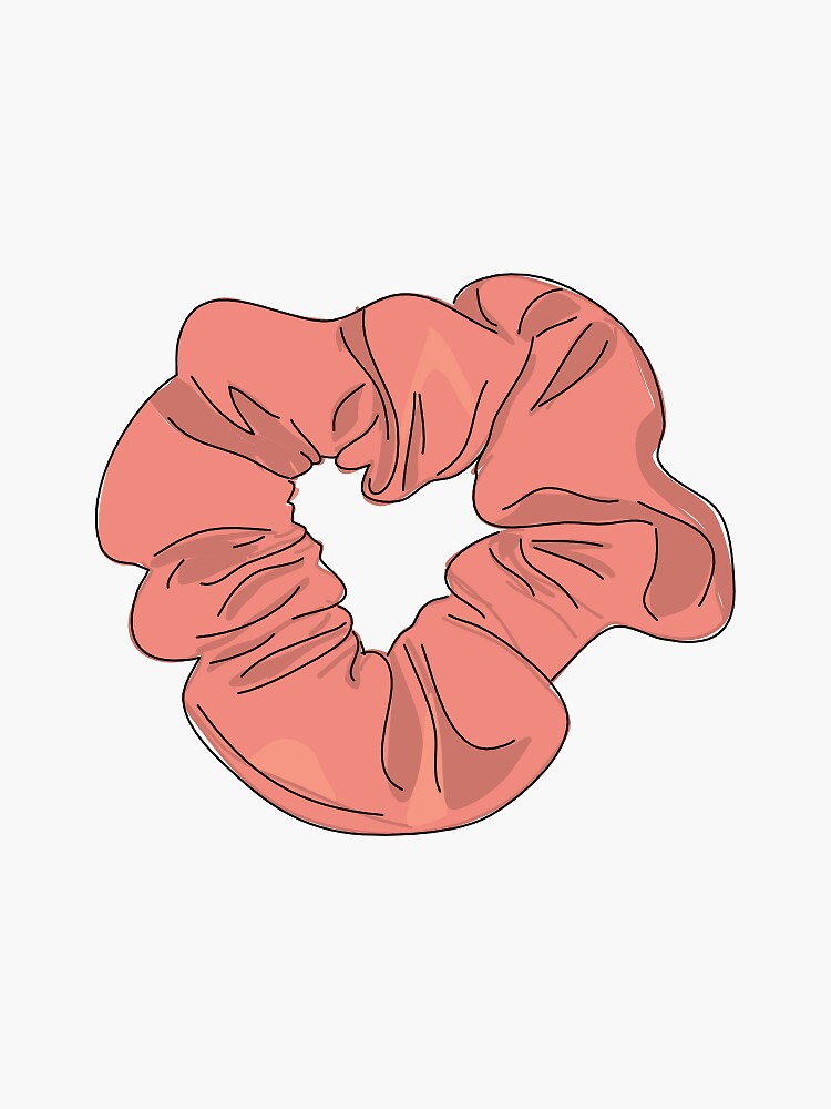 Pink Scrunchie Sticker Sticker For Sale By Mcdouemm Redbubble