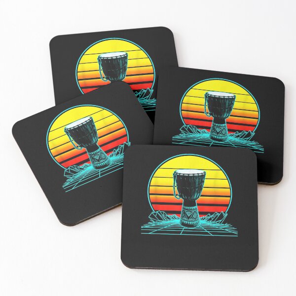 Item preview, Retro Vintage Sunset Djembe Drum  designed and sold by avareid3.