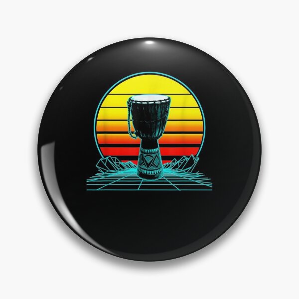 Item preview, Retro Vintage Sunset Djembe Drum  designed and sold by avareid3.