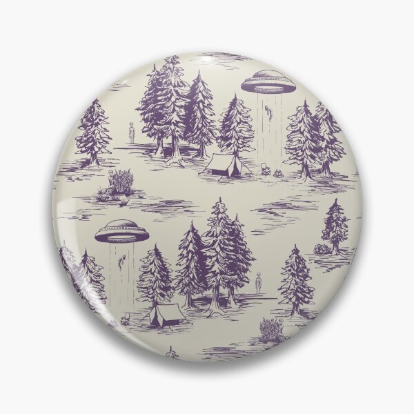 Item preview, Purple Alien Abduction Toile De Jouy Pattern designed and sold by somecallmebeth.