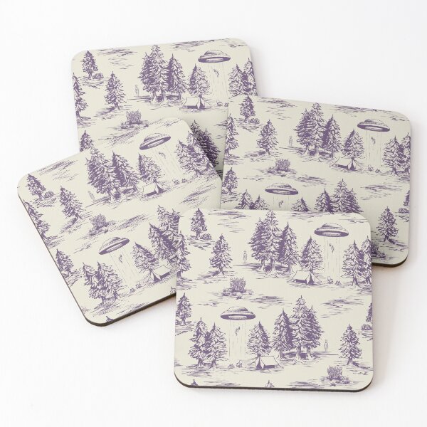 Item preview, Purple Alien Abduction Toile De Jouy Pattern designed and sold by somecallmebeth.