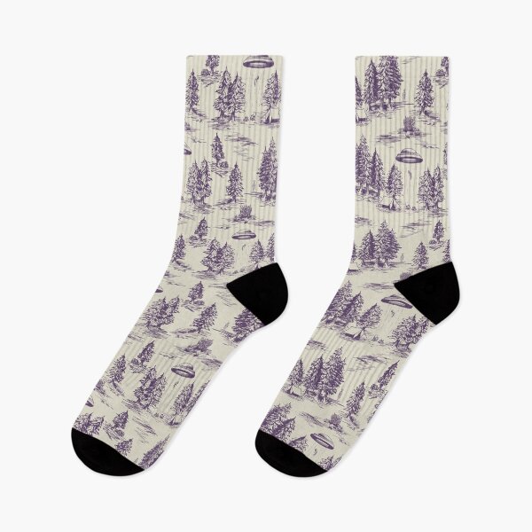 Item preview, Purple Alien Abduction Toile De Jouy Pattern designed and sold by somecallmebeth.