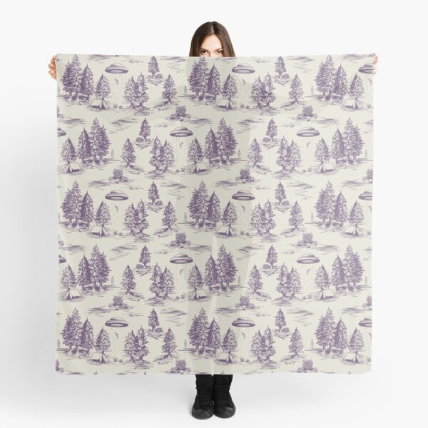 Item preview, Purple Alien Abduction Toile De Jouy Pattern designed and sold by somecallmebeth.