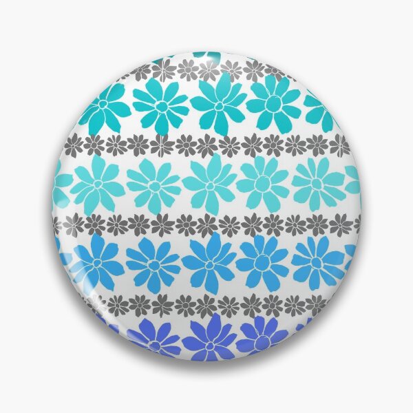 Item preview, Blues Aquas and Gray floral Pattern designed and sold by GeoTeasters.