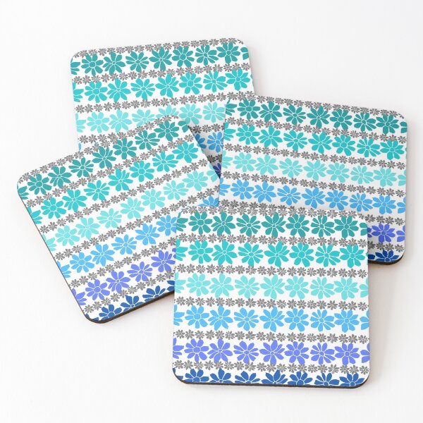 Item preview, Blues Aquas and Gray floral Pattern designed and sold by GeoTeasters.