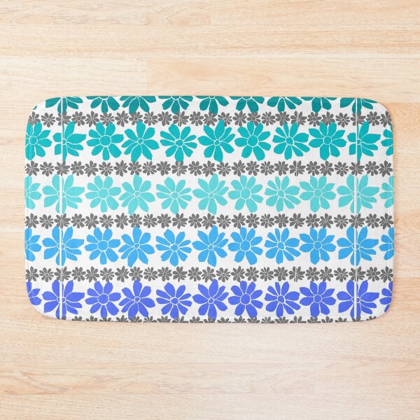 Item preview, Blues Aquas and Gray floral Pattern designed and sold by GeoTeasters.