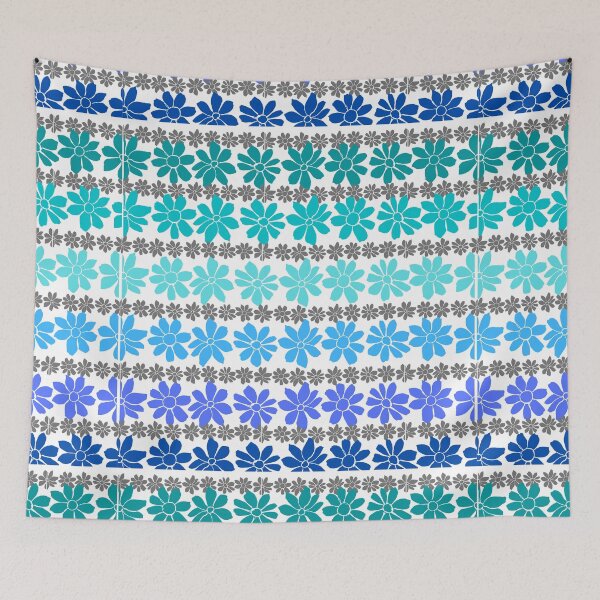 Item preview, Blues Aquas and Gray floral Pattern designed and sold by GeoTeasters.