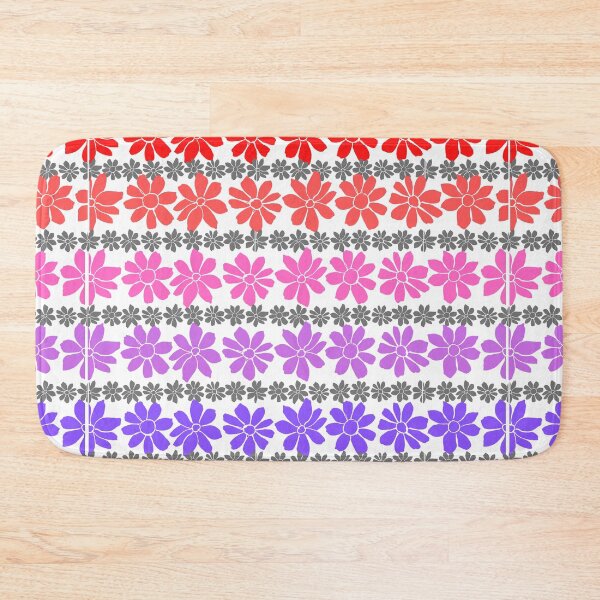 Item preview, Red Coral Pink, Purple, Blue and Gray floral Pattern designed and sold by GeoTeasters.