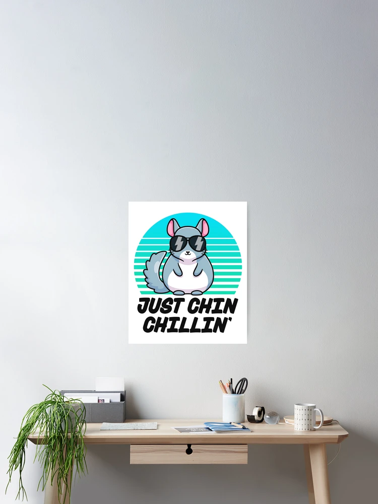 Sportflasche 600 Ml | Design „I’m Just Chinchillin’“ | Weißmetall, 2 Kappen | Von Gift Base