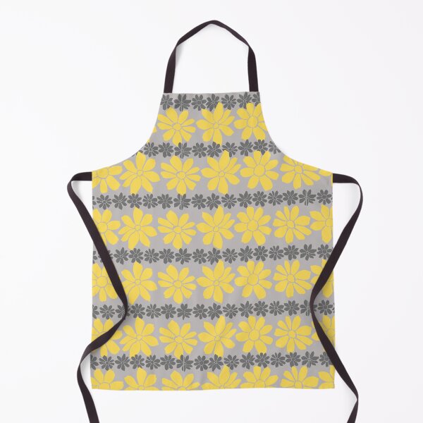 Item preview, yellow and Gray floral Pattern designed and sold by GeoTeasters.