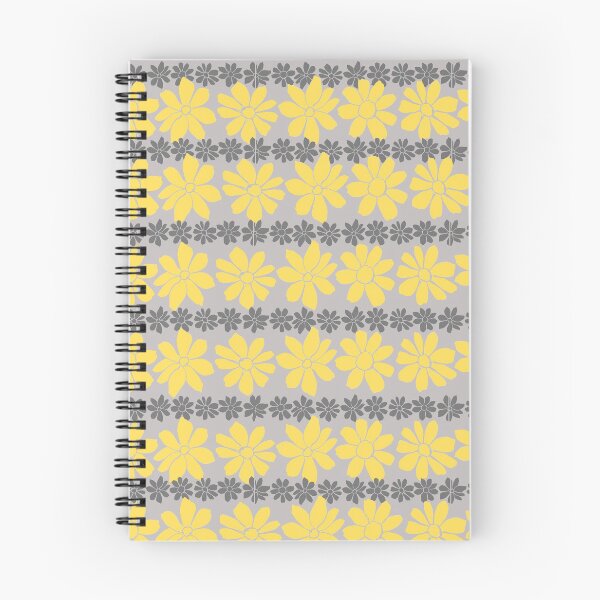 Item preview, yellow and Gray floral Pattern designed and sold by GeoTeasters.