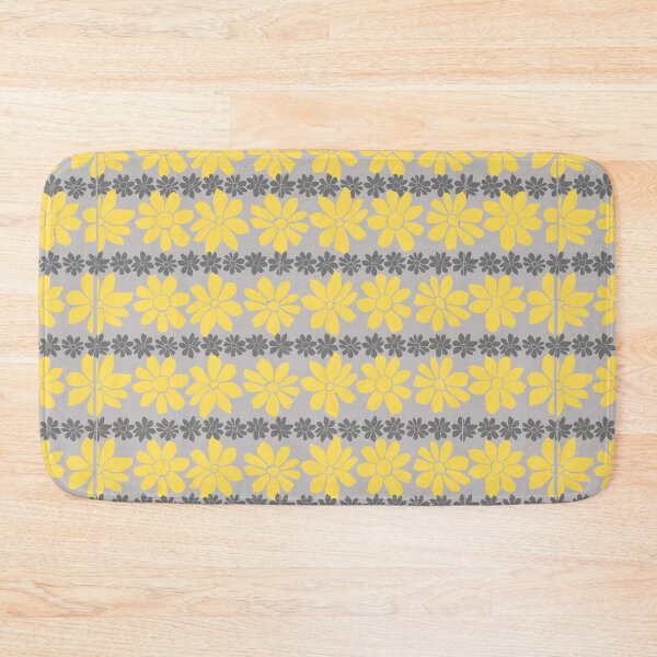 Item preview, yellow and Gray floral Pattern designed and sold by GeoTeasters.