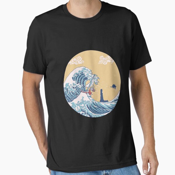 Vista previa del artículo con la obra «Art 90s Hokusai The Great Seagaming», diseñado y vendido por BrittanyGaylord.