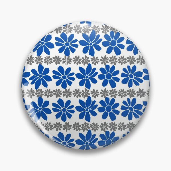 Item preview, blue and Gray floral Pattern designed and sold by GeoTeasters.