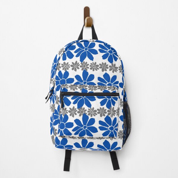 Item preview, blue and Gray floral Pattern designed and sold by GeoTeasters.