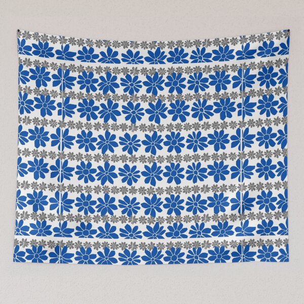 Item preview, blue and Gray floral Pattern designed and sold by GeoTeasters.