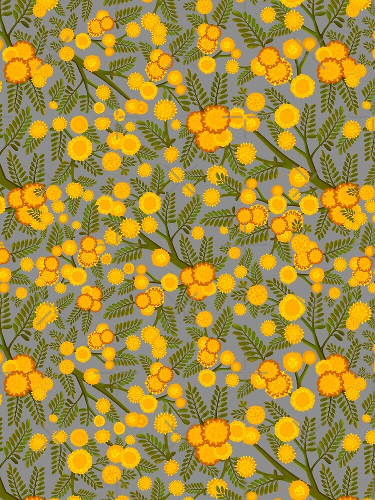 Yellow Wattle Fabric, Wallpaper and Home Decor | Spoonflower