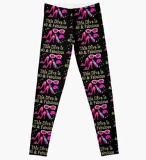 PRETTY PINK 40 YEAR OLD DIVA DESIGN Leggings