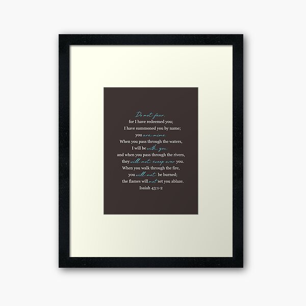 Vista previa del artículo con la obra «Cuando pases por aguas profundas yo estaré contigo- Isaías 43:1-2», diseñado y vendido por corbrand.