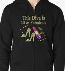 Sudadera con capucha y cremallera GOLD SPARKLING FABULOUS 40TH DESIGN