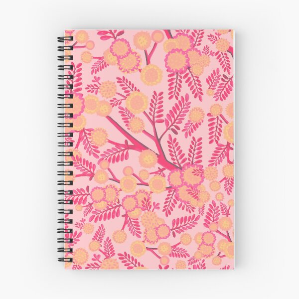 Item preview, Golden Wattle Flowers - Retro Pink and Yellow designed and sold by Sketchbook Designs.