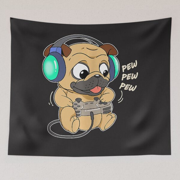 Item preview, Cute Gaming Pug Dog Video Game Computer Player Videogame PC designed and sold by hyonguerecax8.